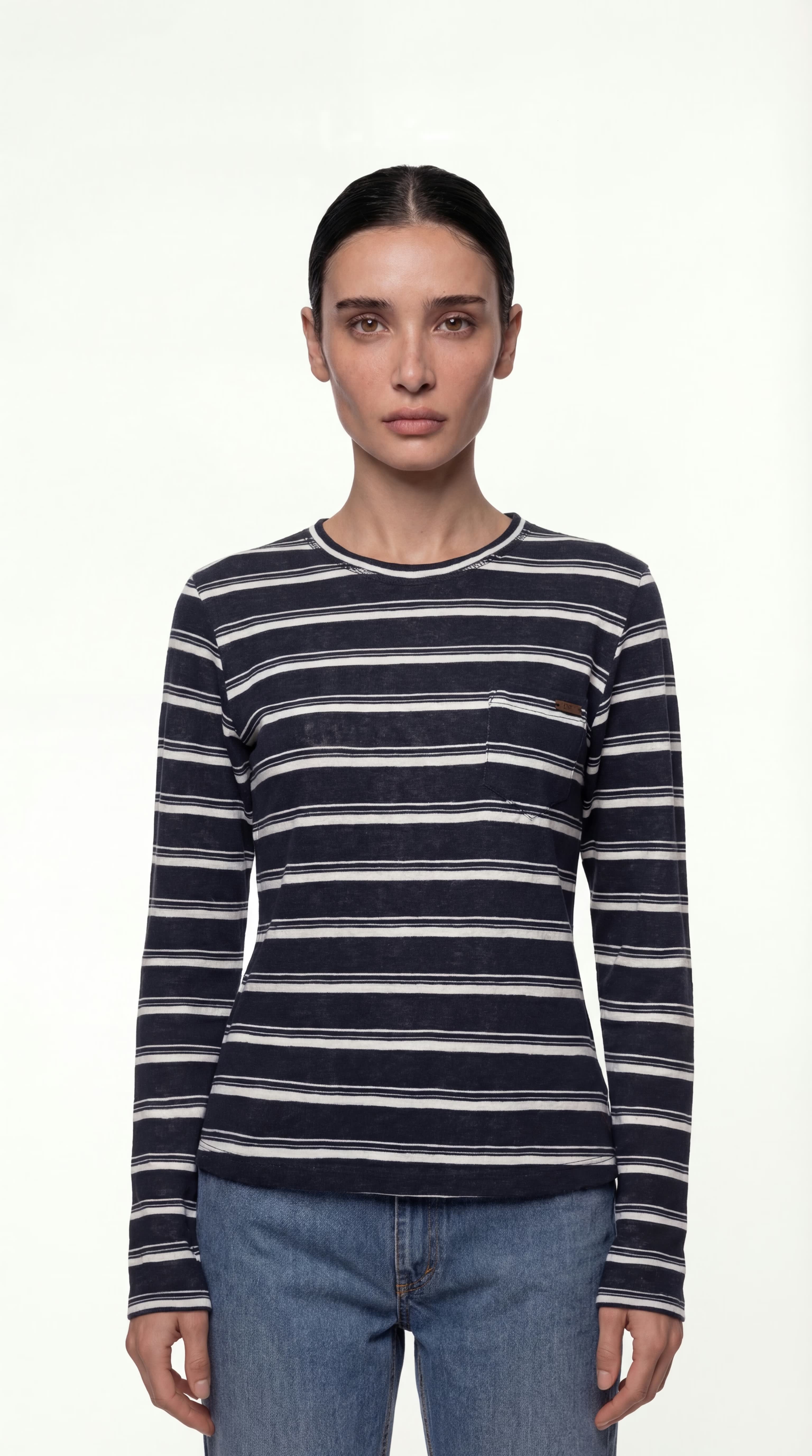 トップス nigico STRIPED BLOUSE - BLUE | Zini Boutique