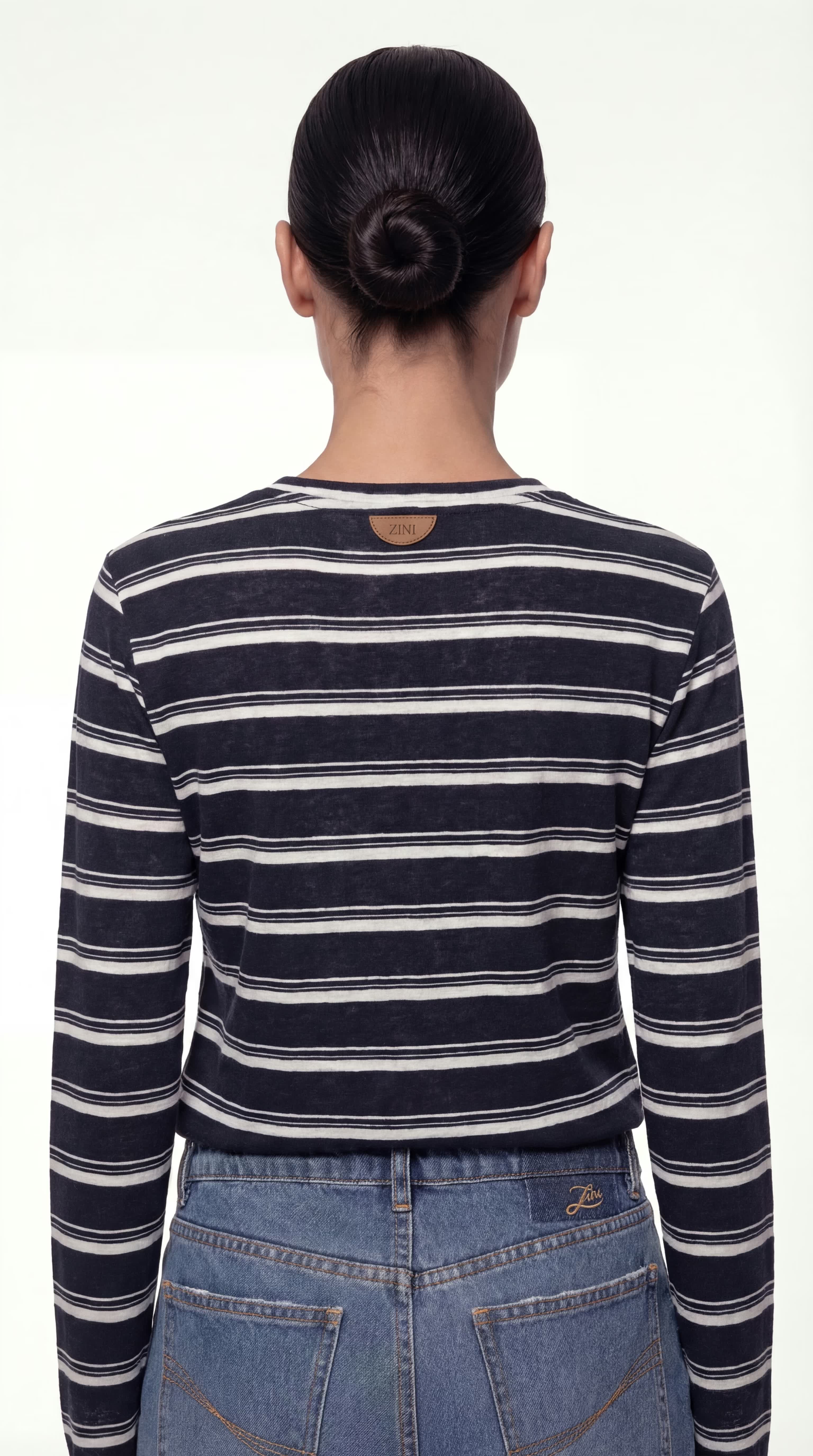 STRIPED BLOUSE - BLUE | Zini Boutique