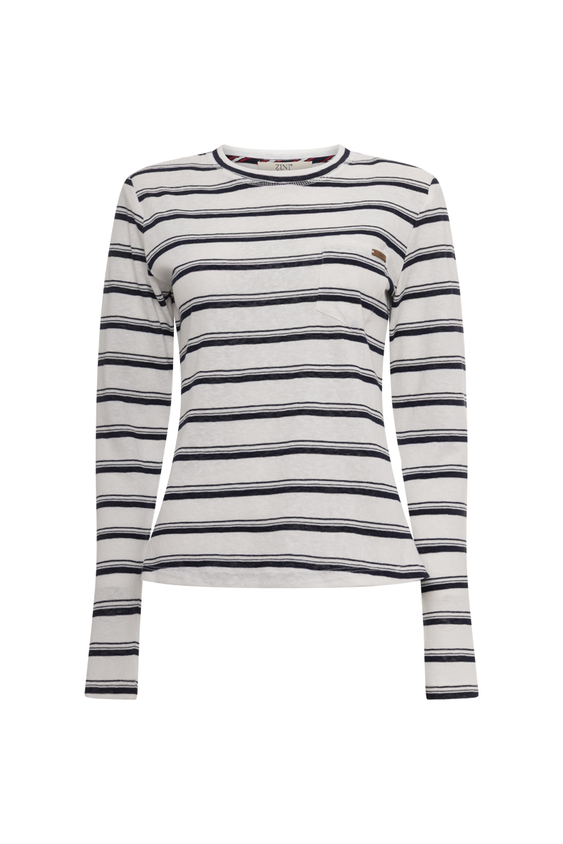 STRIPED BLOUSE - WHITE | Zini Boutique