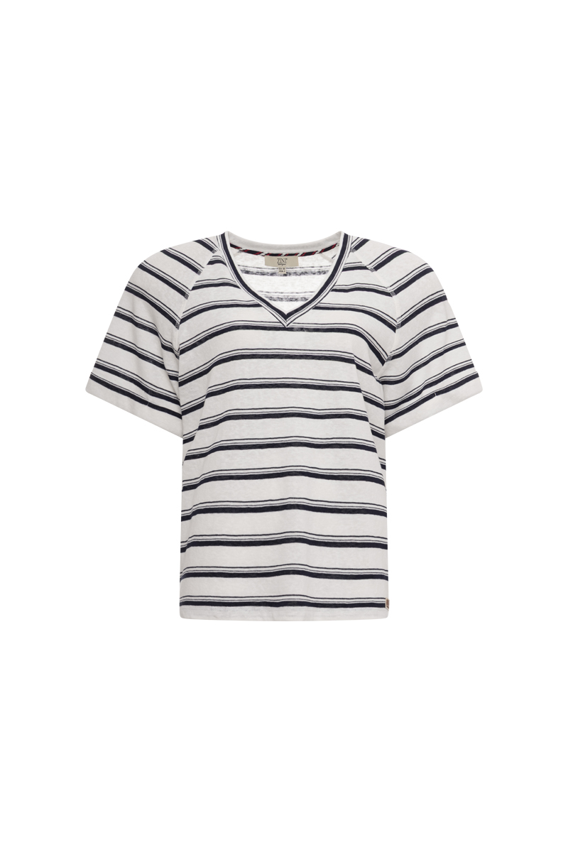 STRIPPED V-NECK T-SHIRT