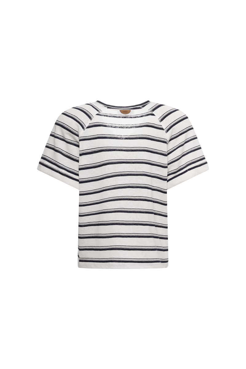 STRIPPED V-NECK T-SHIRT