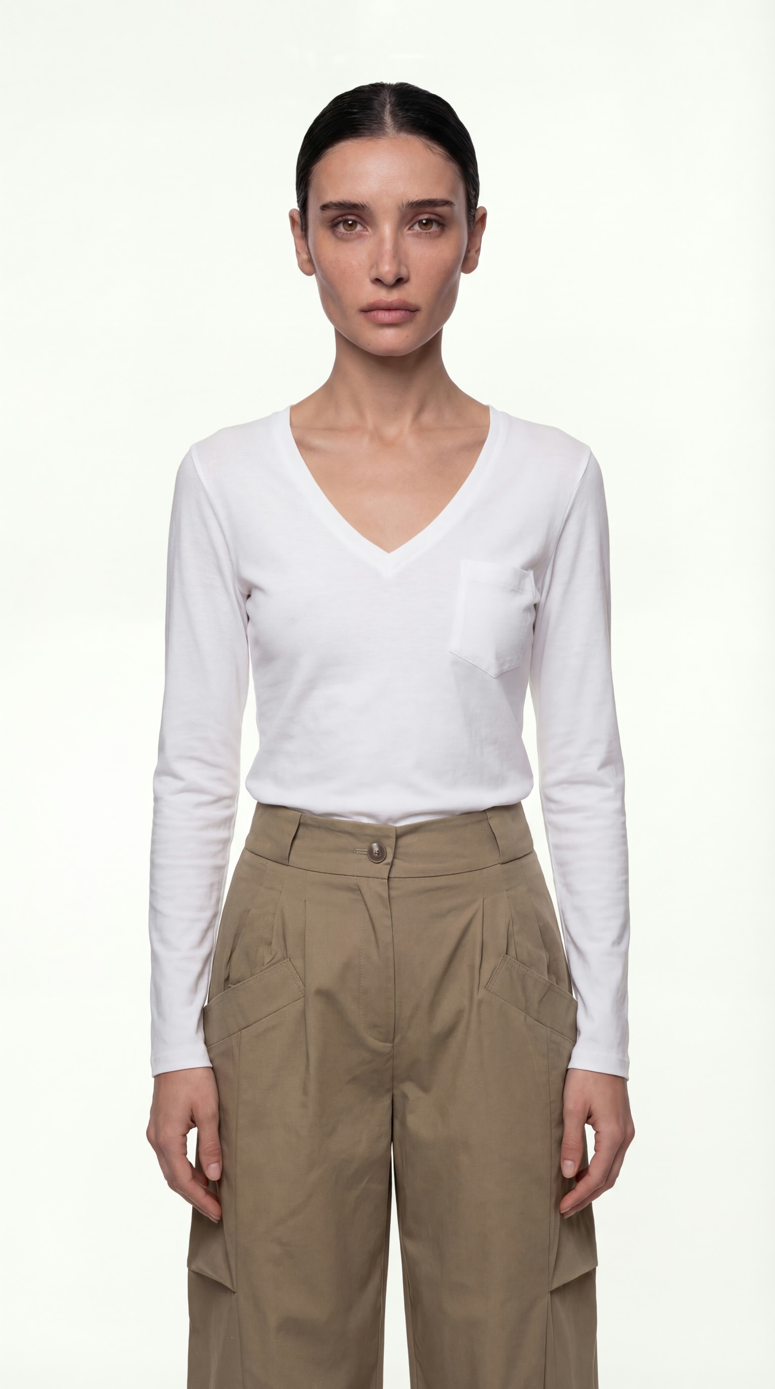 BLOUSE WITH V-NECK