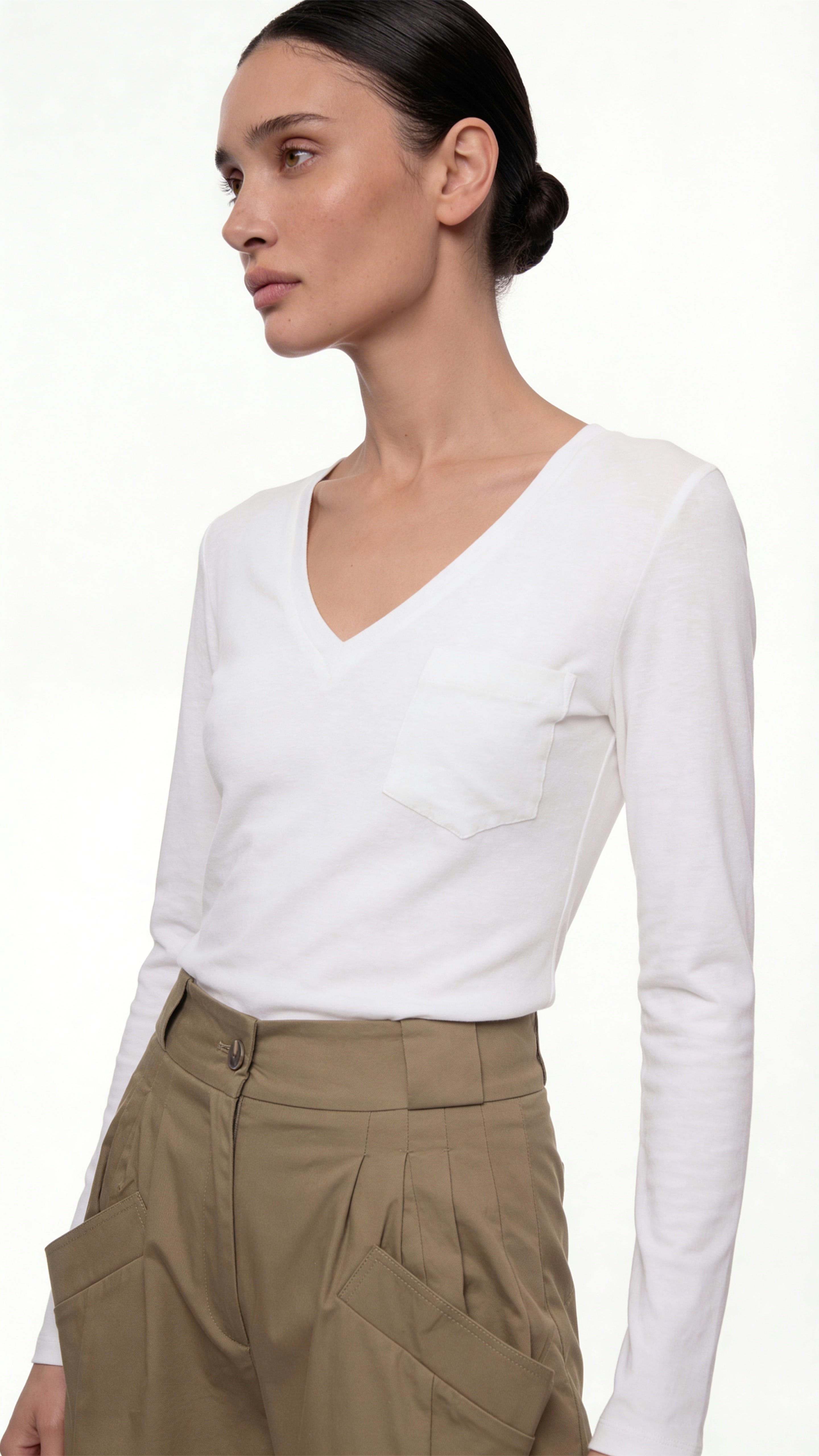BLOUSE WITH V-NECK