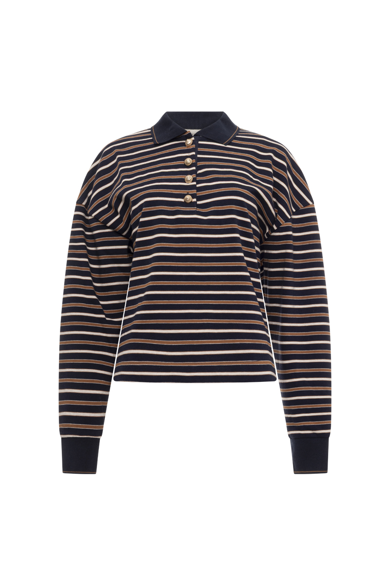 STRIPED POLO TOP
