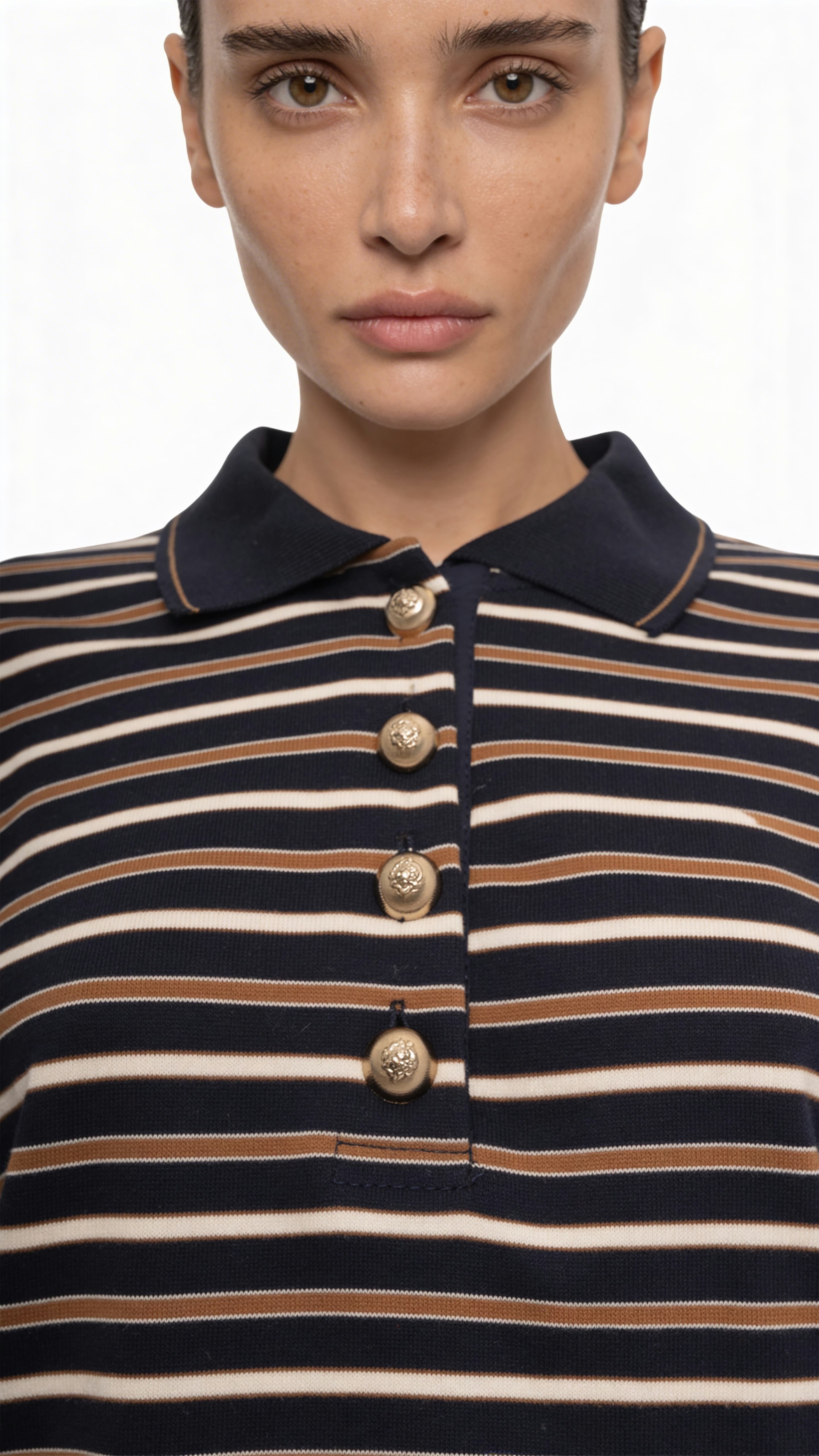 STRIPED POLO TOP