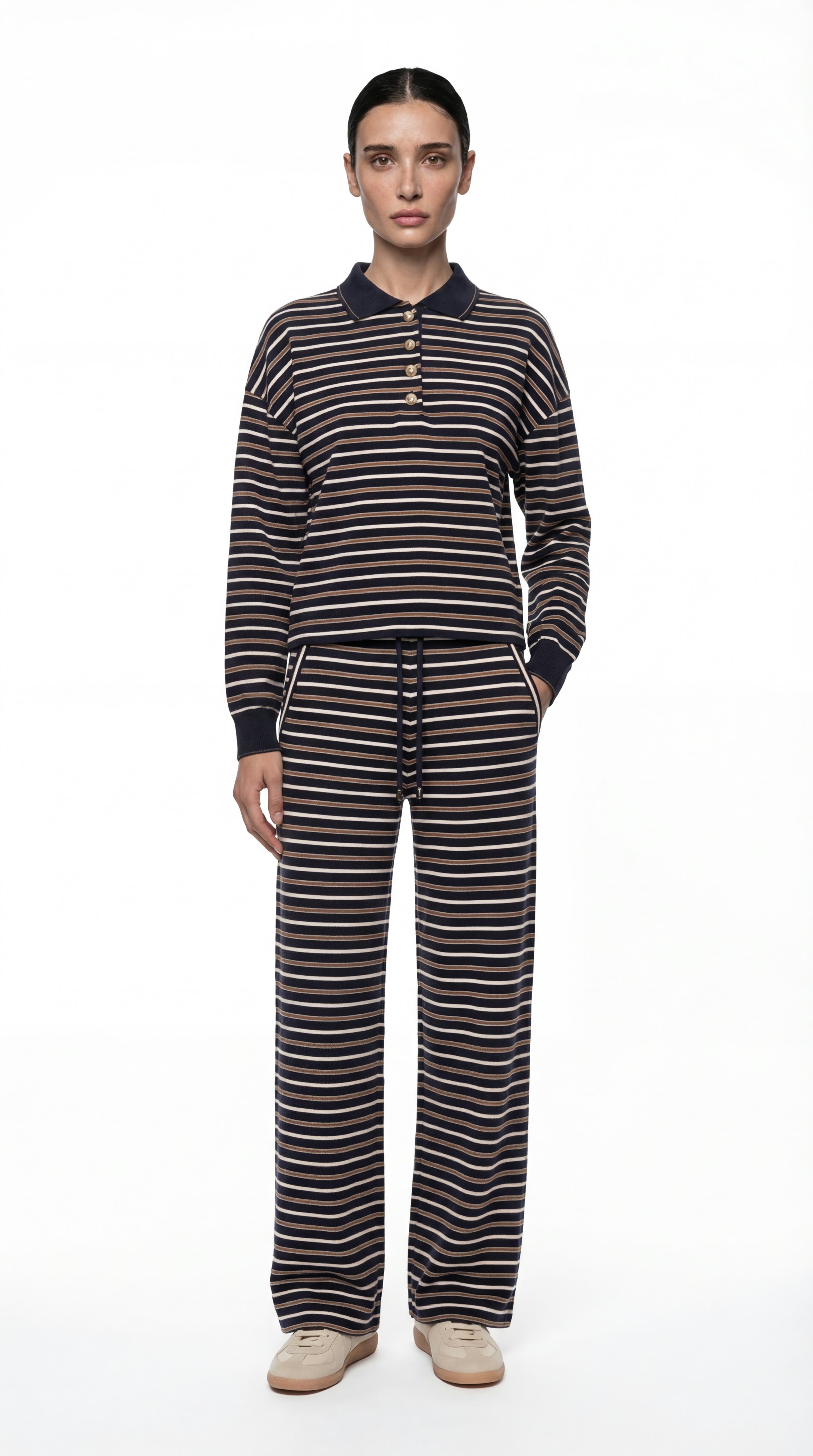 STRIPED POLO TOP