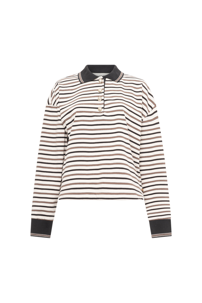 STRIPED POLO TOP