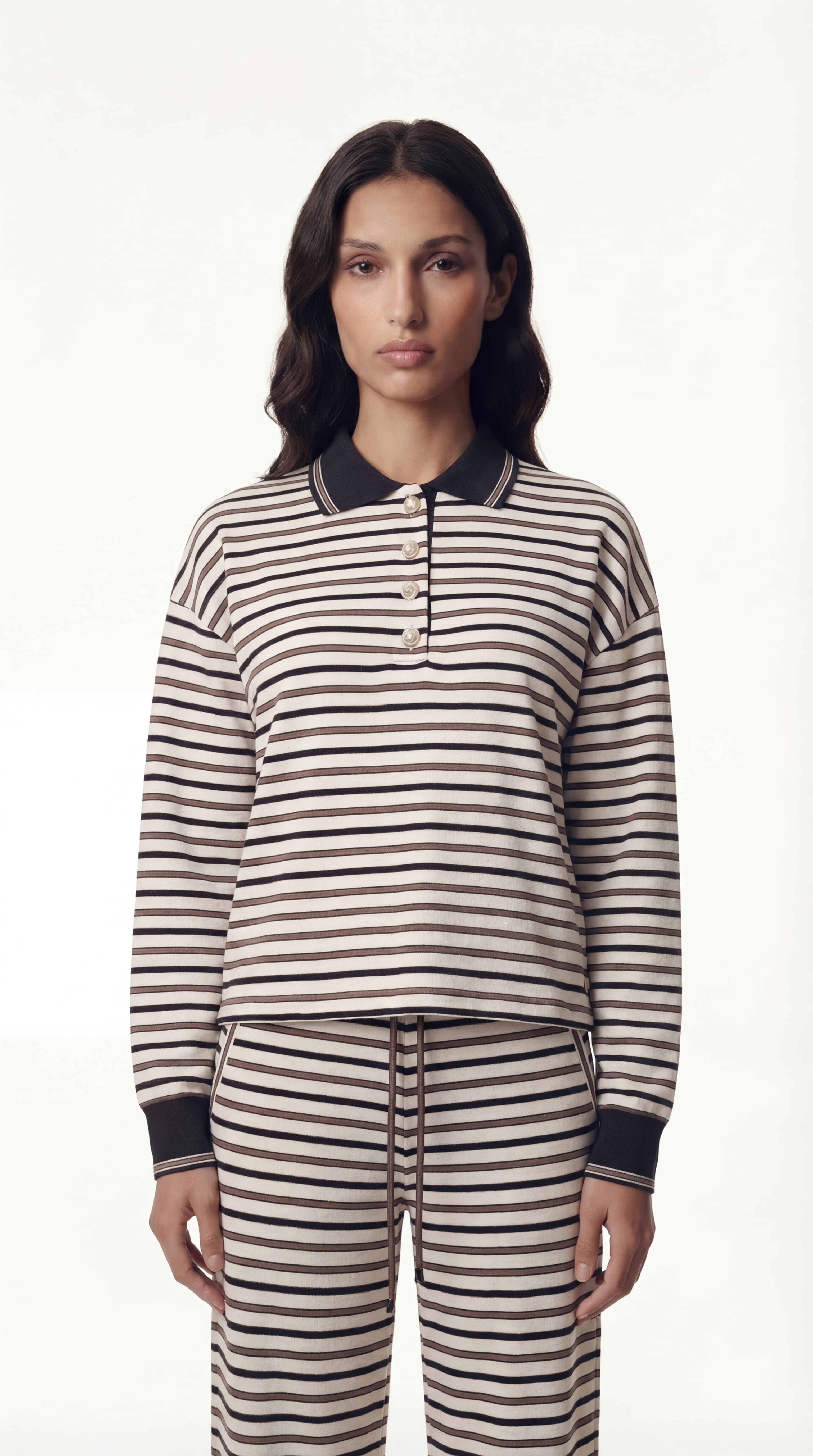 STRIPED POLO TOP