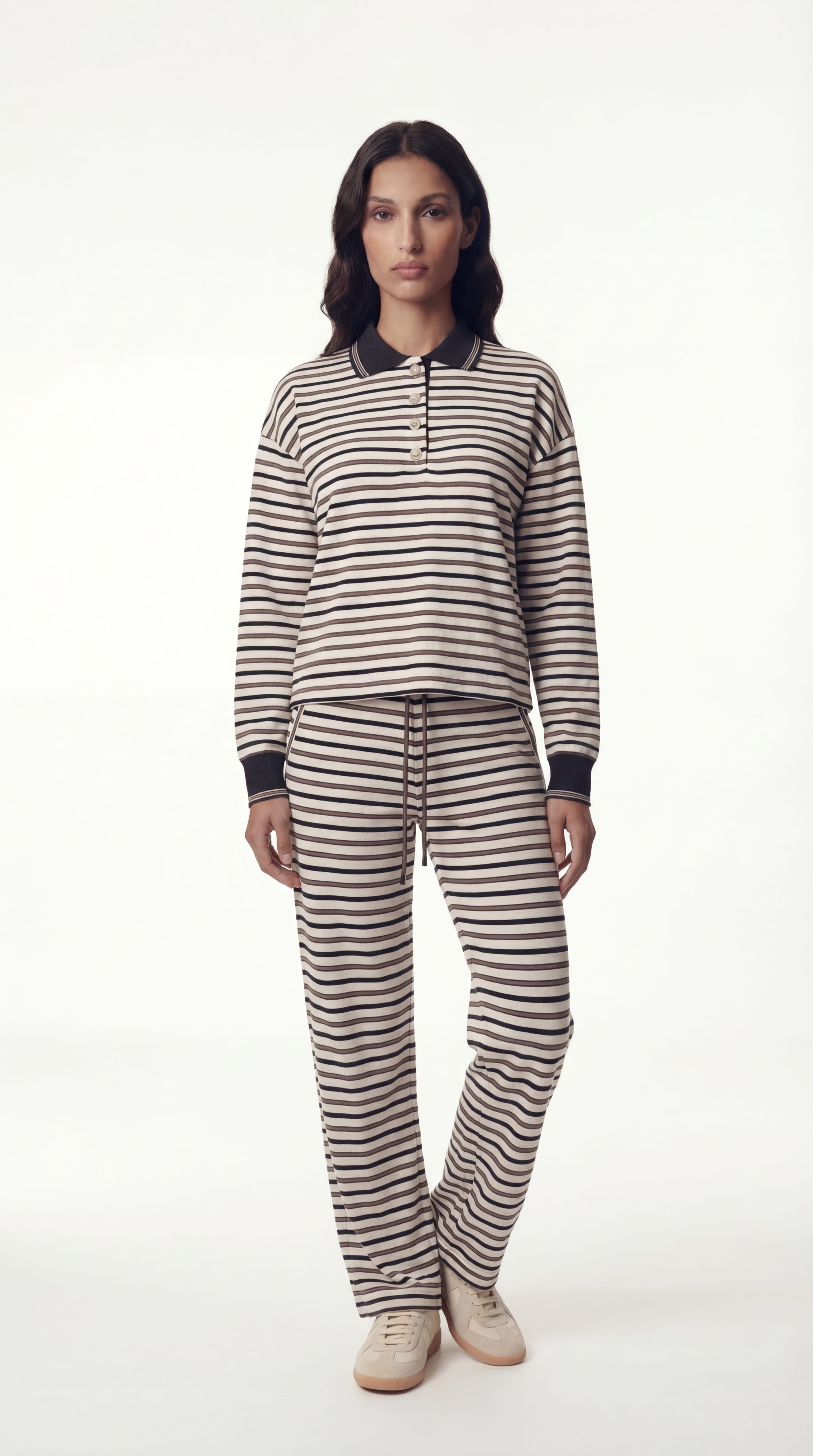 STRIPED POLO TOP
