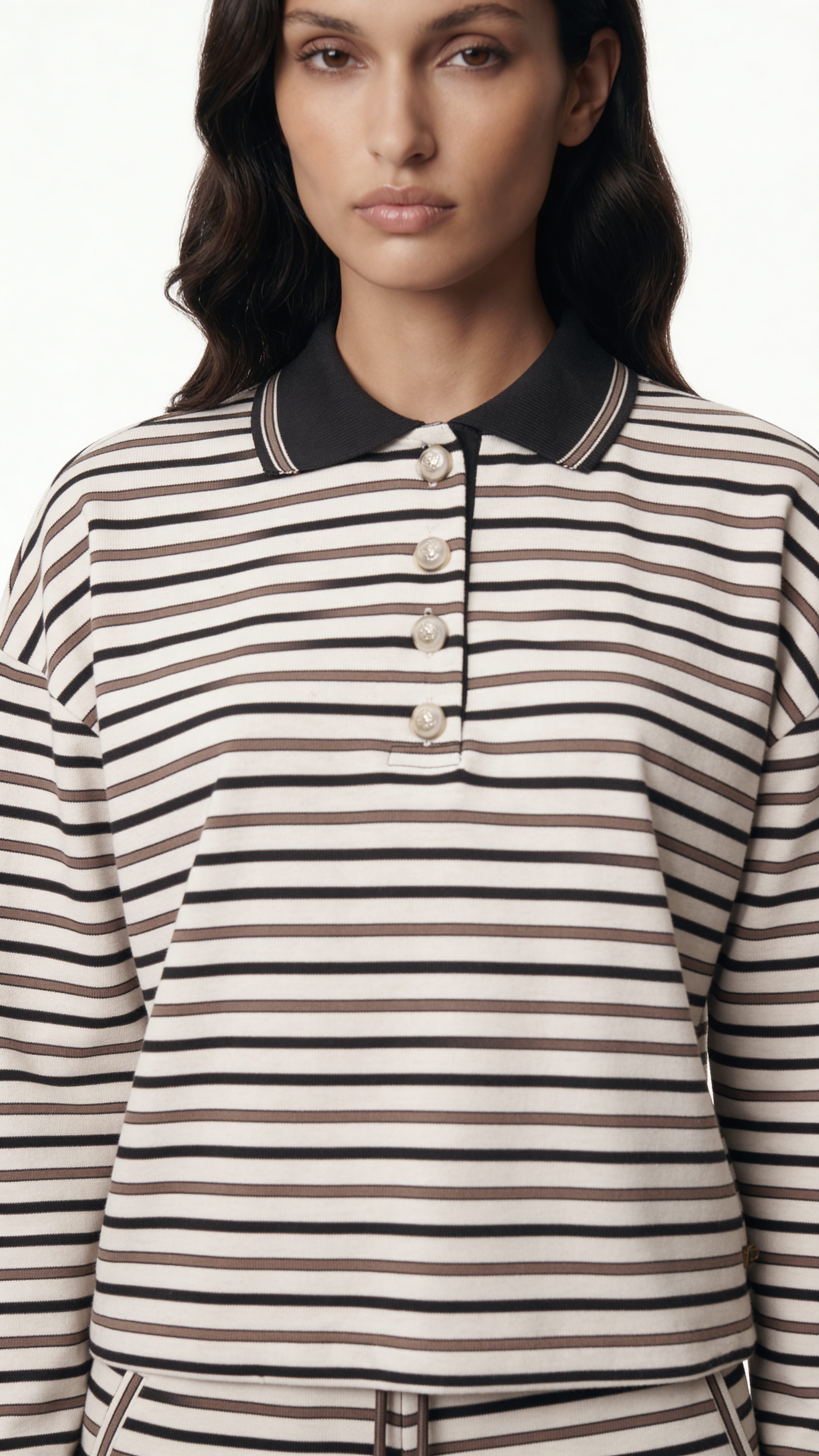 STRIPED POLO TOP