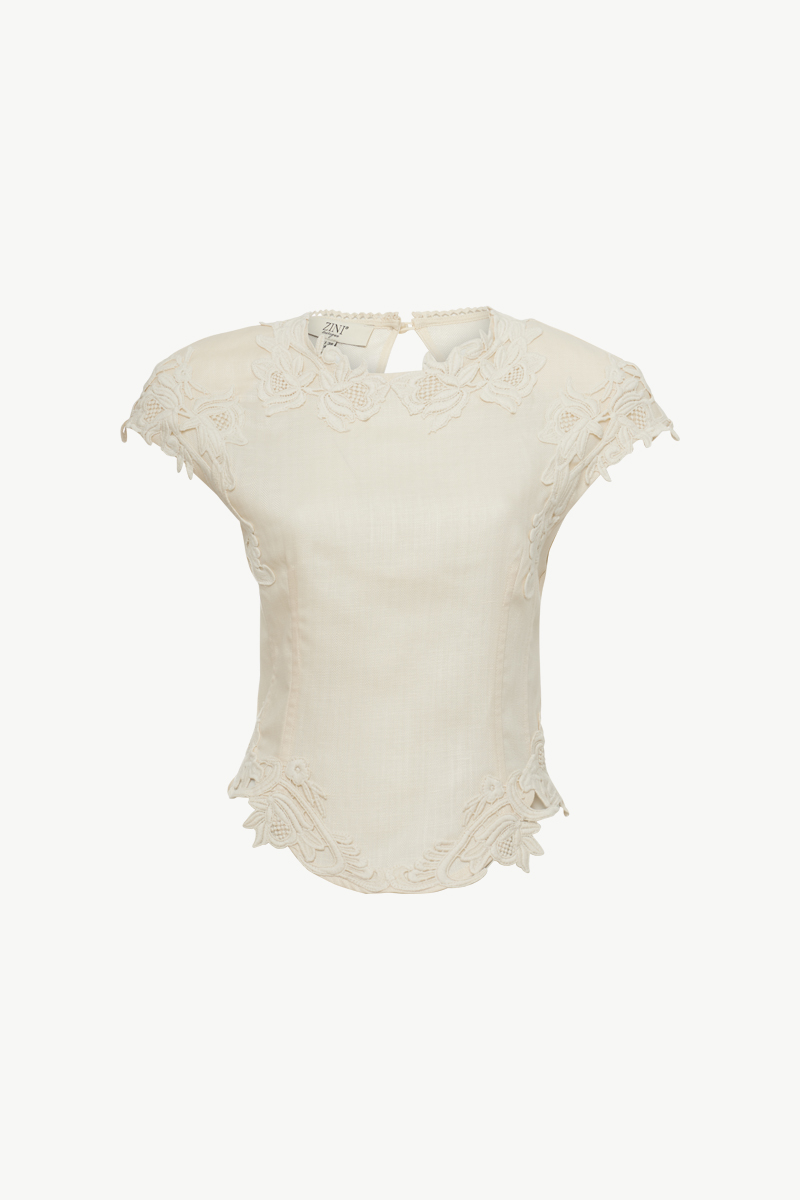 TOP WITH LACE EMBROIDERY