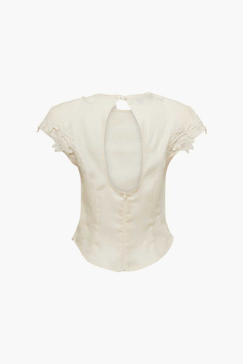 TOP WITH LACE EMBROIDERY