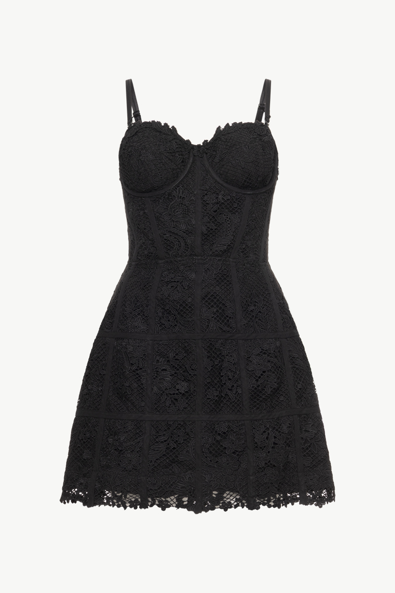 LACE MINI DRESS - BLACK | Zini Boutique