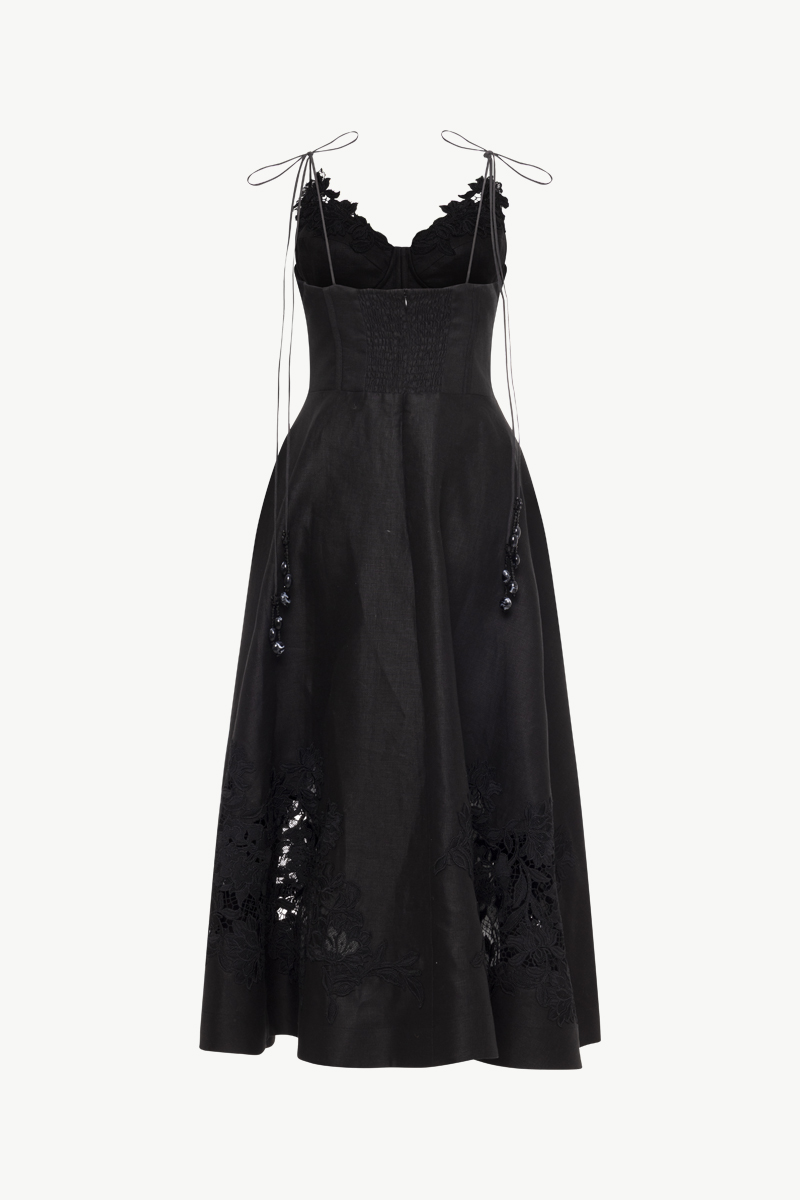 ΜΙDI DRESS WITH LACE DETAIL