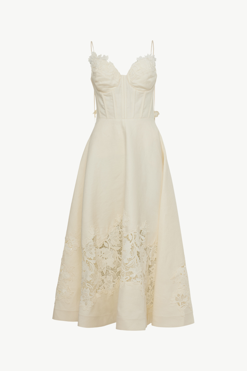 ΜΙDI DRESS WITH LACE DETAIL