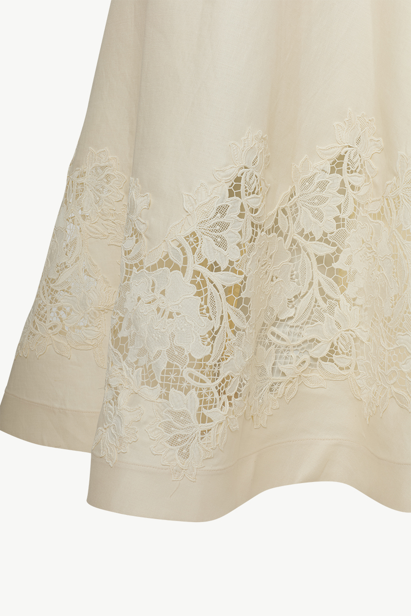 ΜΙDI DRESS WITH LACE DETAIL