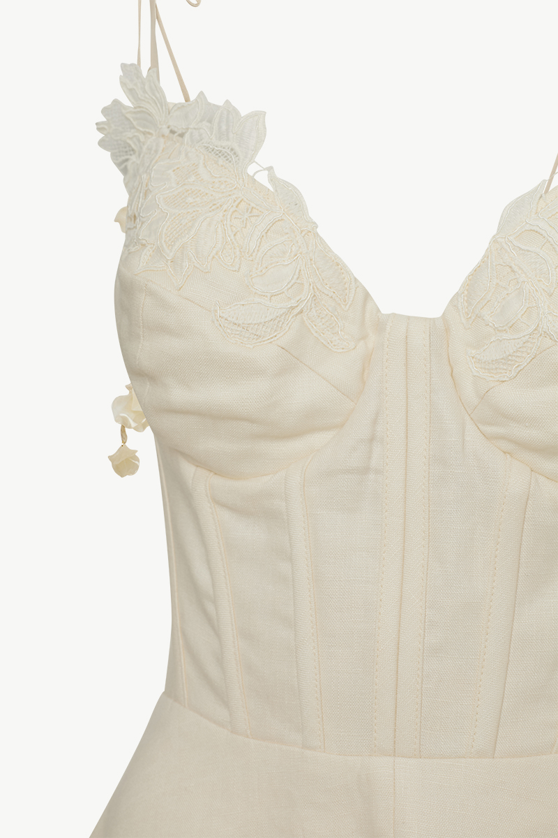 ΜΙDI DRESS WITH LACE DETAIL