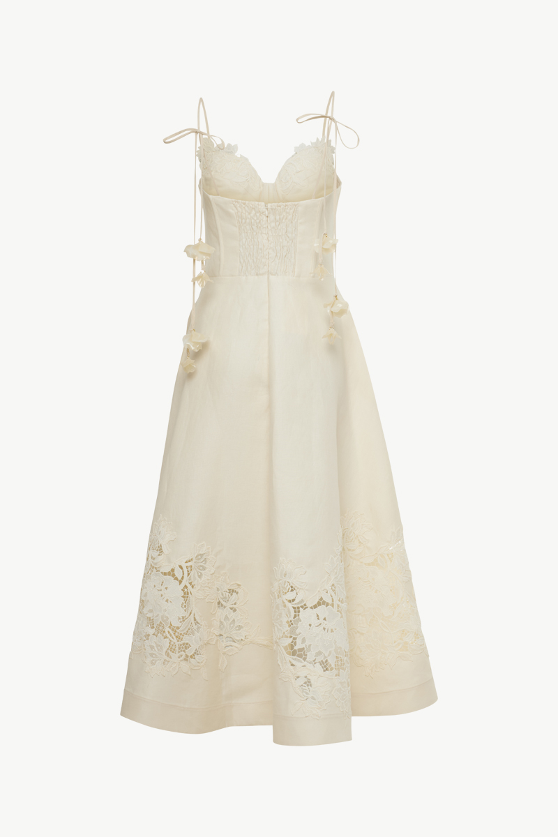ΜΙDI DRESS WITH LACE DETAIL