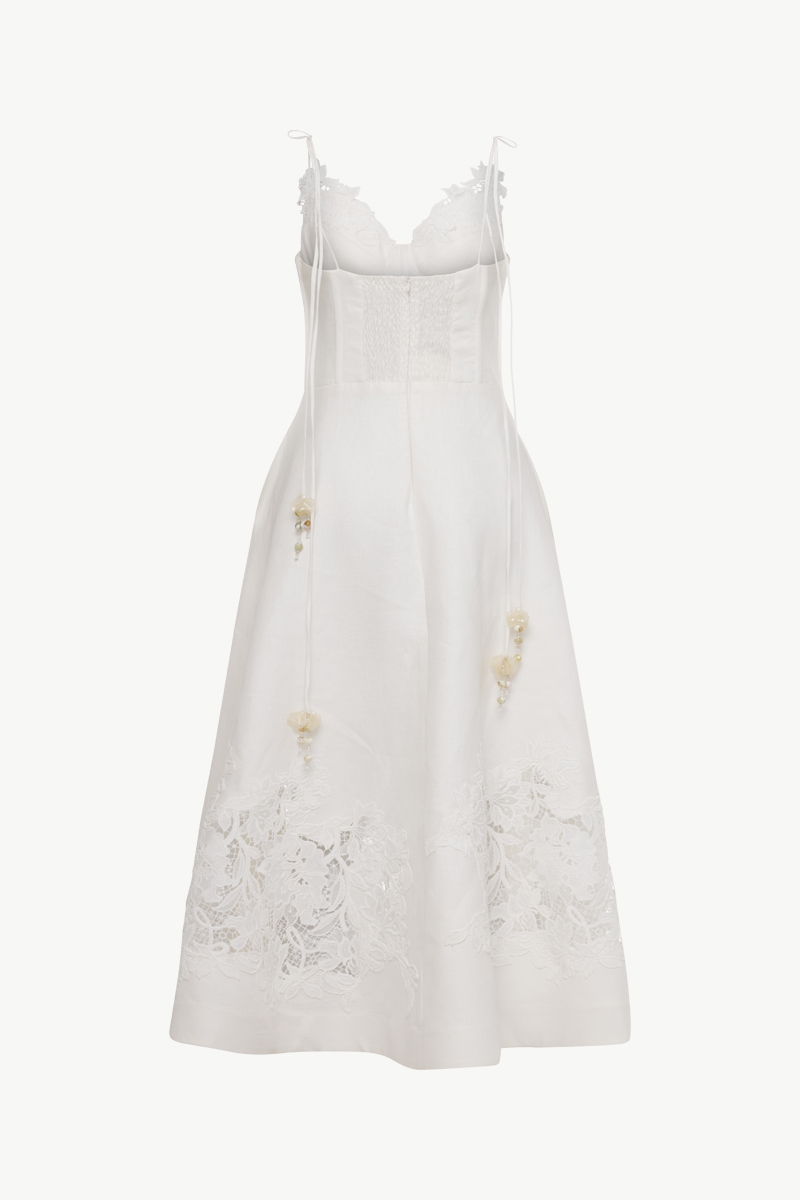 ΜΙDI DRESS WITH LACE DETAIL