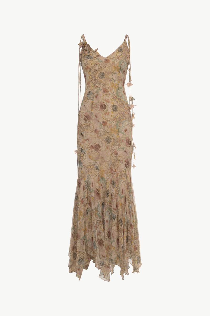 SILK PRINTED DRESS