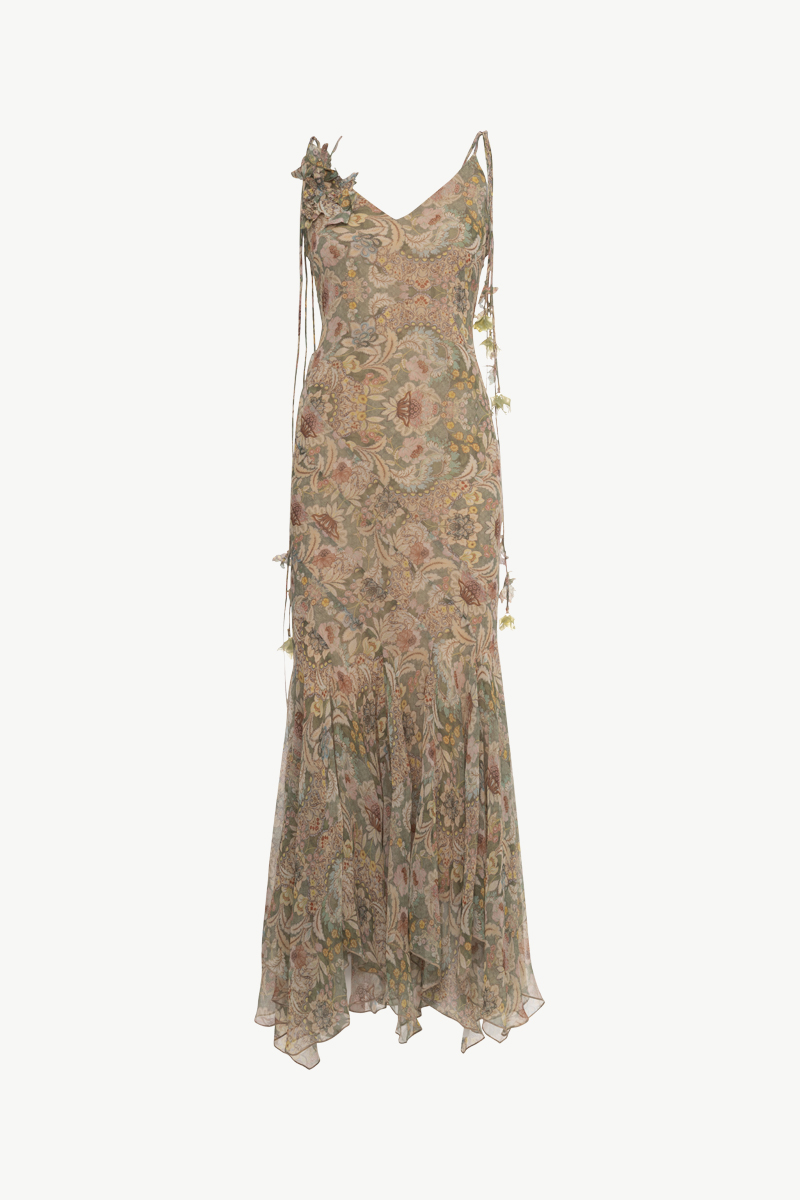 SILK PRINTED DRESS