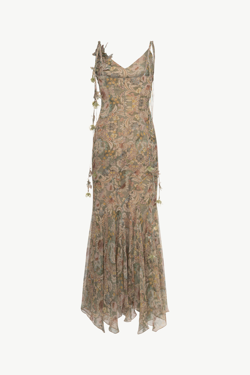 SILK PRINTED DRESS
