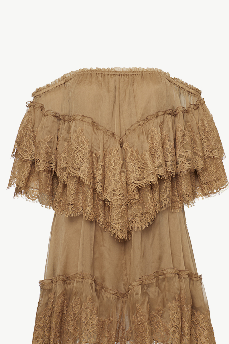 OFF-SHOULDER SILK MINI DRESS OFF-SHOULDER SILK MINI DRESS