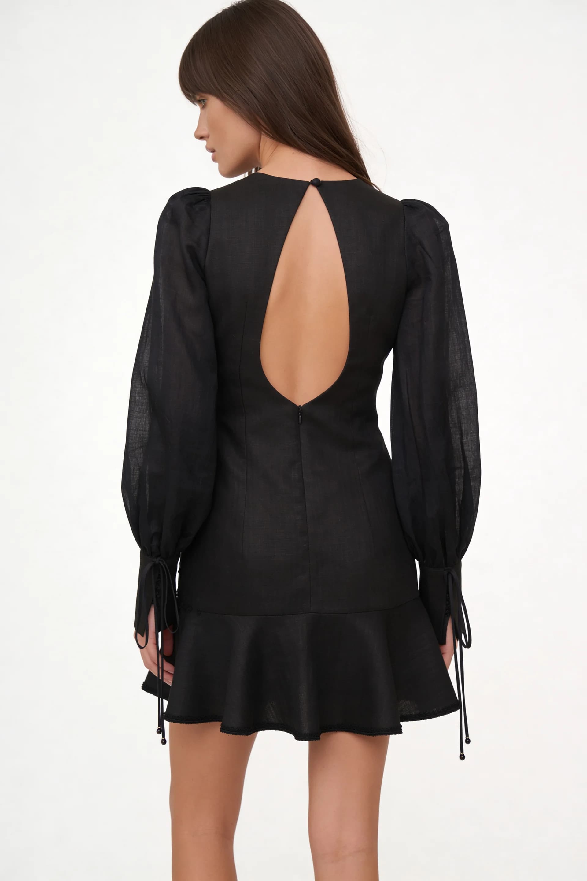LINEN MINI EMBROIDERED DRESS