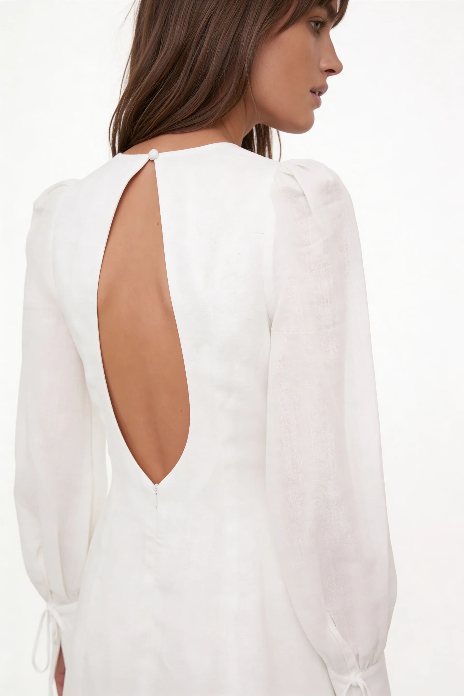LINEN MINI EMBROIDERED DRESS