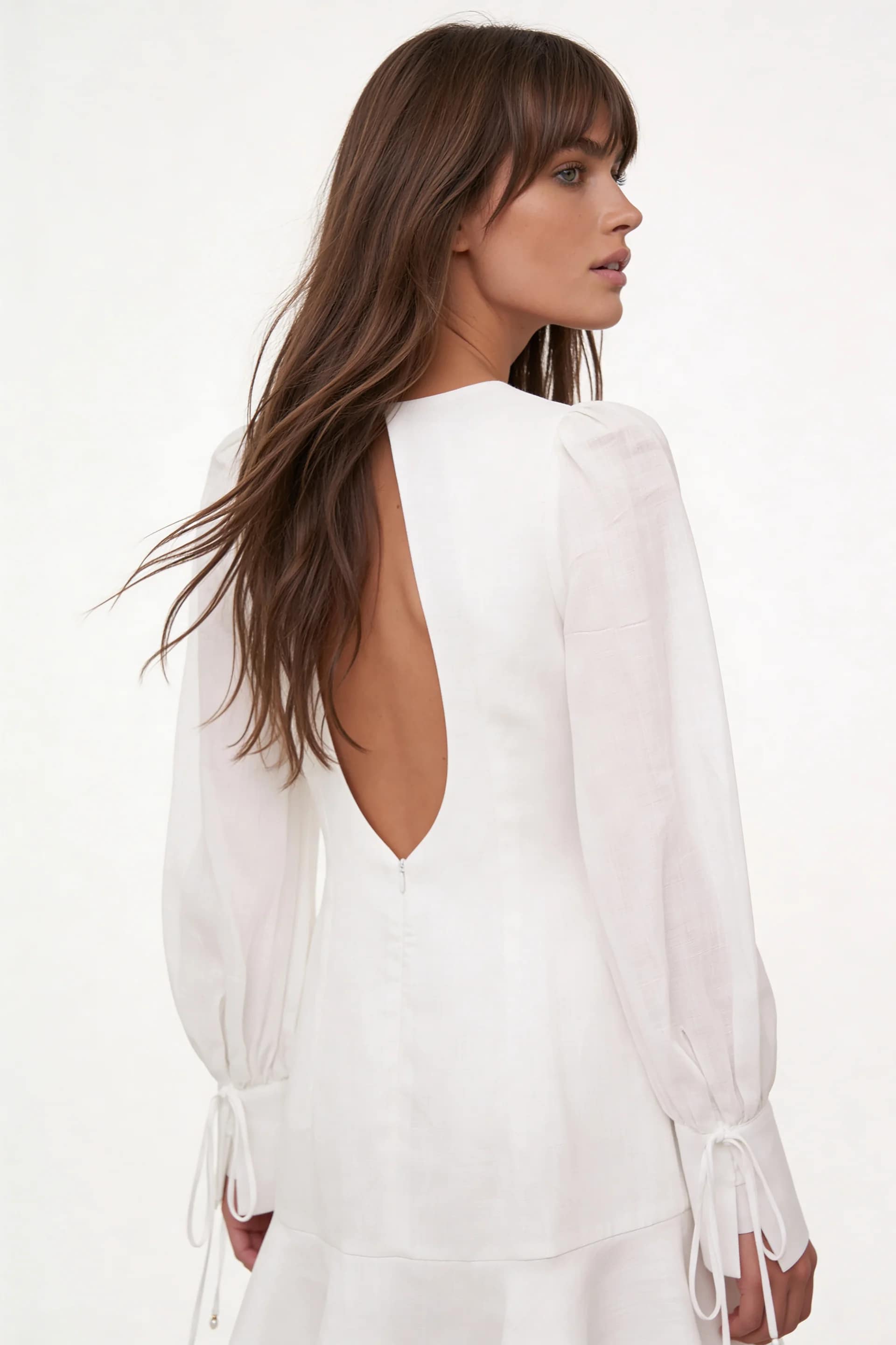 LINEN MINI EMBROIDERED DRESS