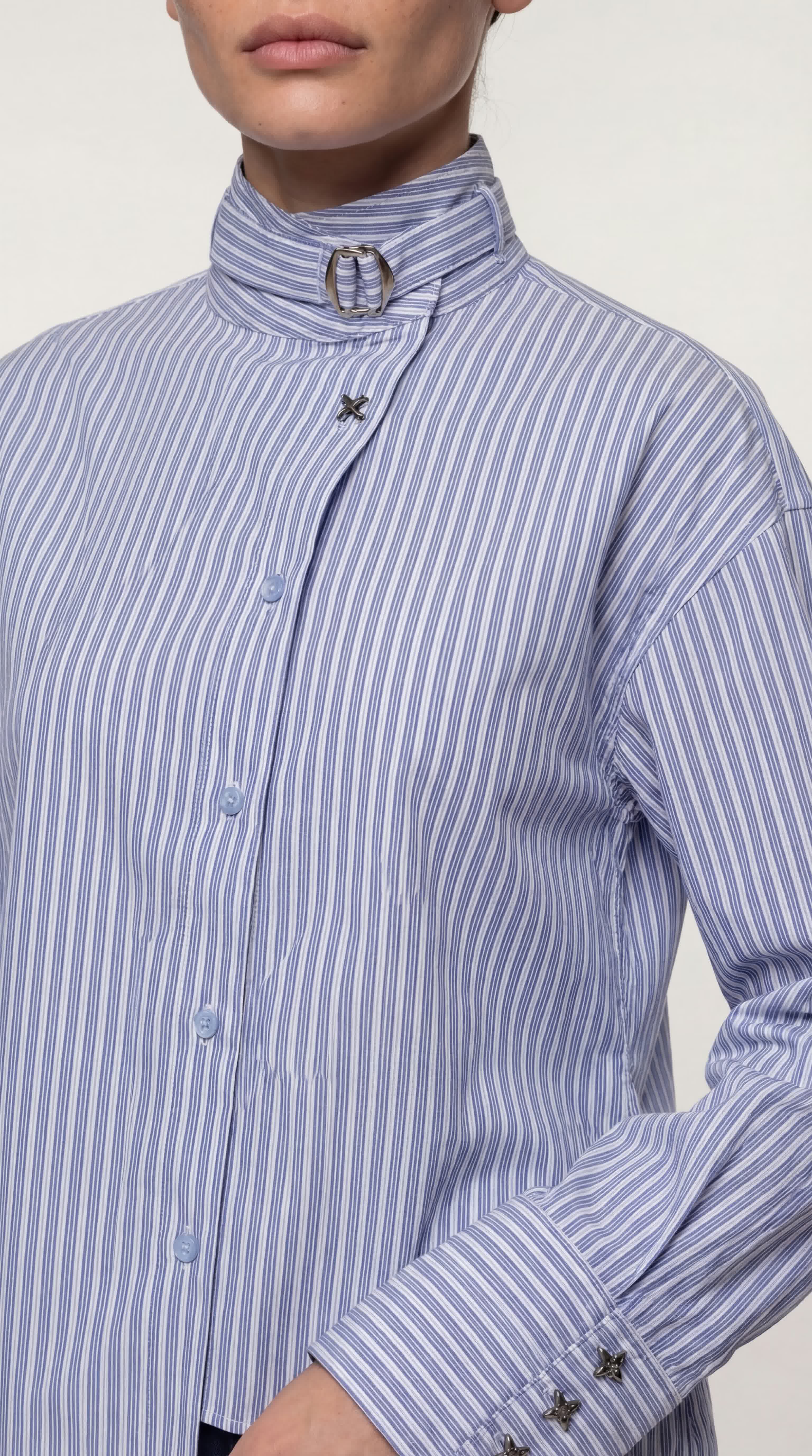 STRIPED ASYMMETRIC SHIRT