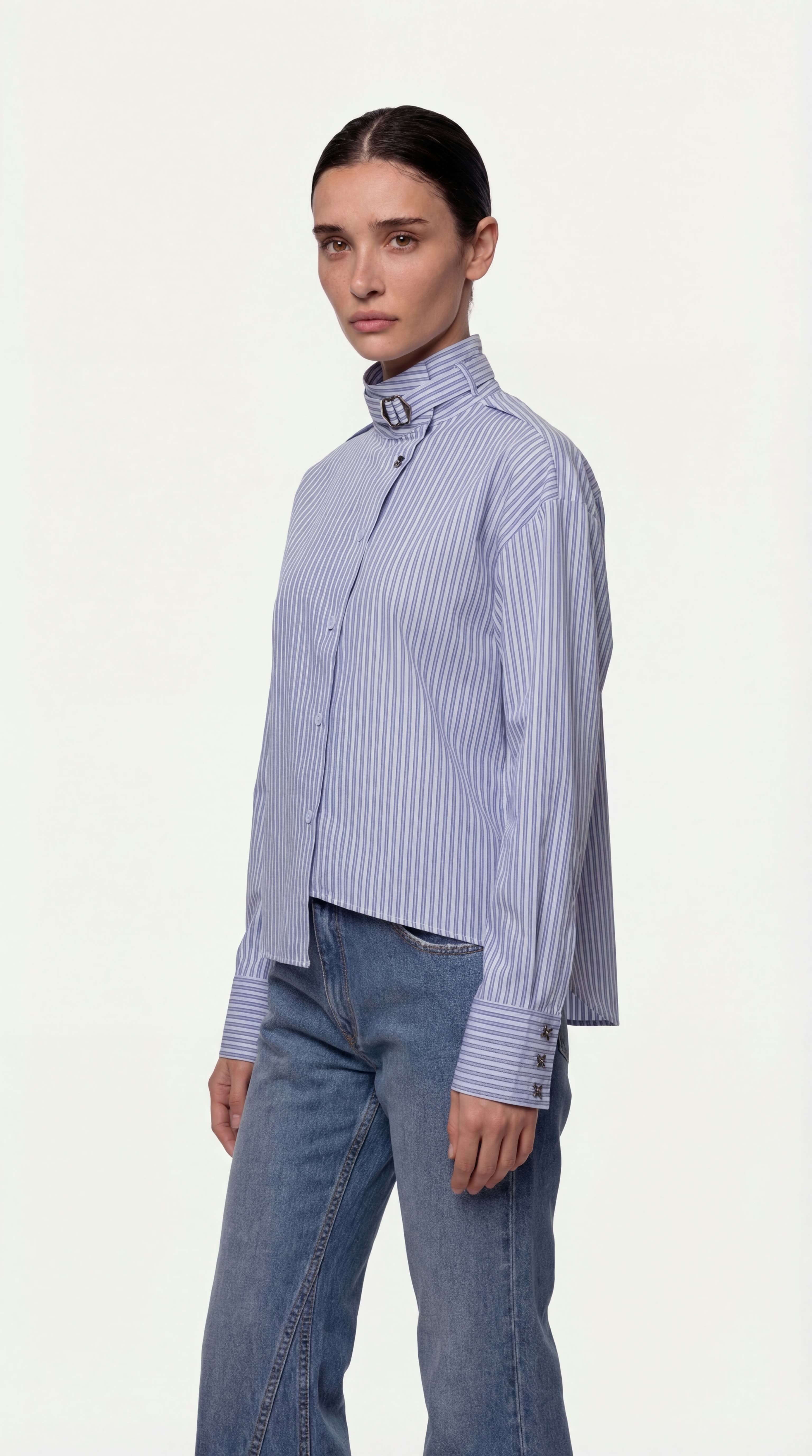 STRIPED ASYMMETRIC SHIRT