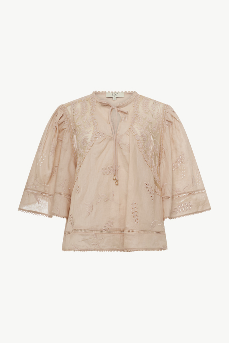 LACE BLOUSE WITH EMBROIDERY
