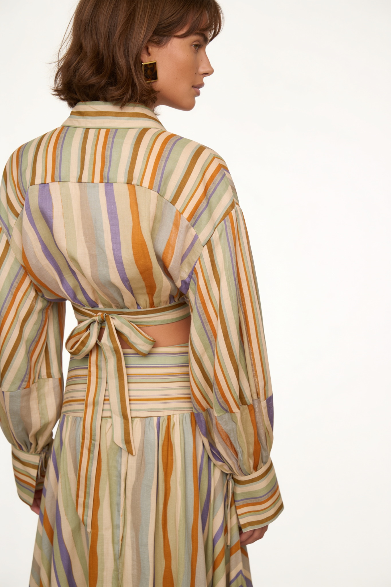 STRIPED CROPPED SHIRT STRIPED CROPPED SHIRT