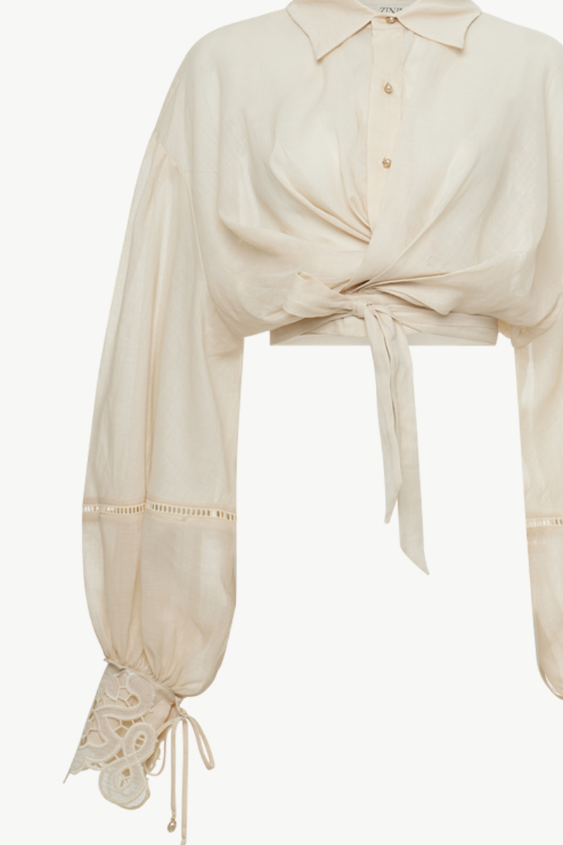 RAMIE SHIRT WITH TIE DETAIL RAMIE SHIRT WITH TIE DETAIL