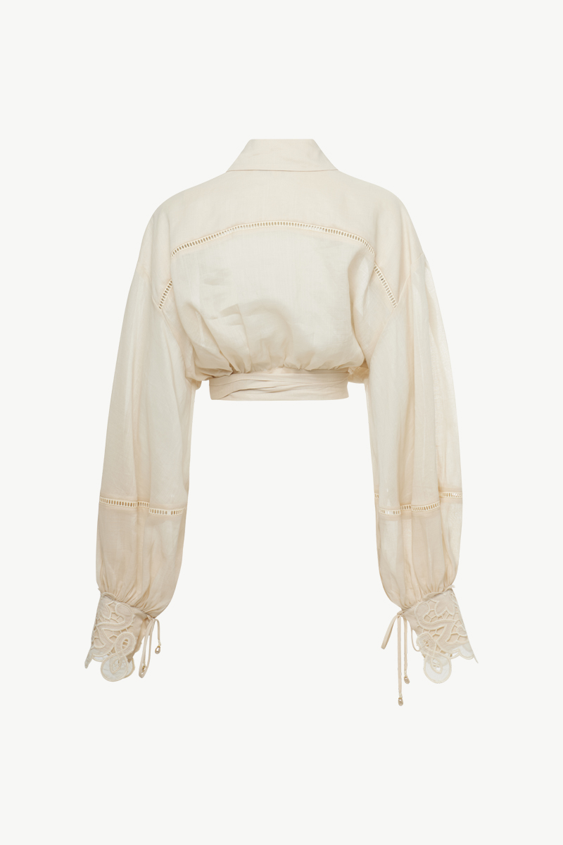RAMIE SHIRT WITH TIE DETAIL RAMIE SHIRT WITH TIE DETAIL