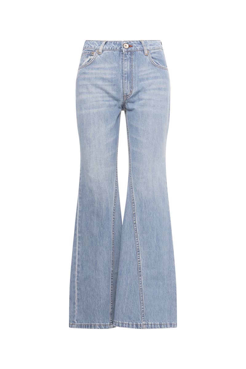 SEMI FLARE JEANS - BLUE | Zini Boutique