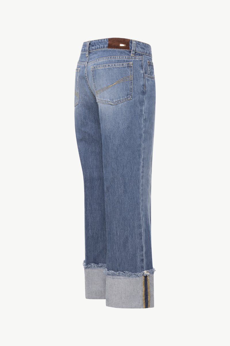 FLARED JEANS WITH LAPEL