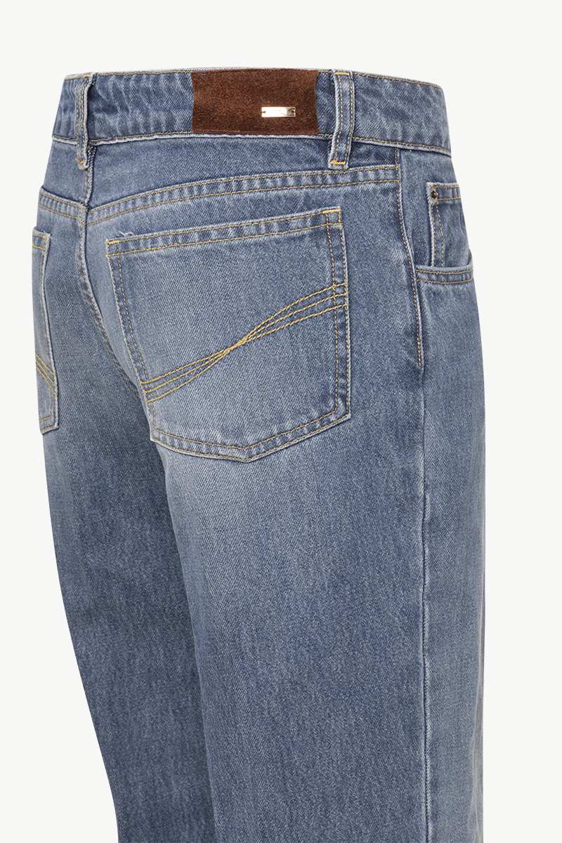 FLARED JEANS WITH LAPEL