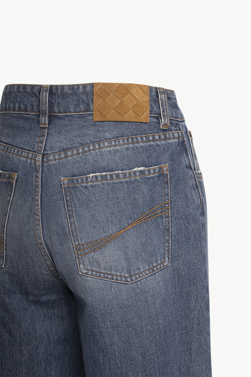 WIDE LEG DENIM TROUSERS