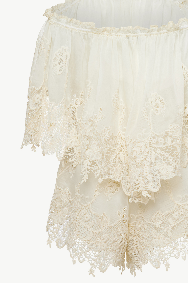 ΟΛΟΣΩΜΟ ΣΟΡΤΣ ΜΕ ΔΑΝΤΕΛΑ OFF-SHOULDER ΟΛΟΣΩΜΟ ΣΟΡΤΣ ΜΕ ΔΑΝΤΕΛΑ OFF-SHOULDER