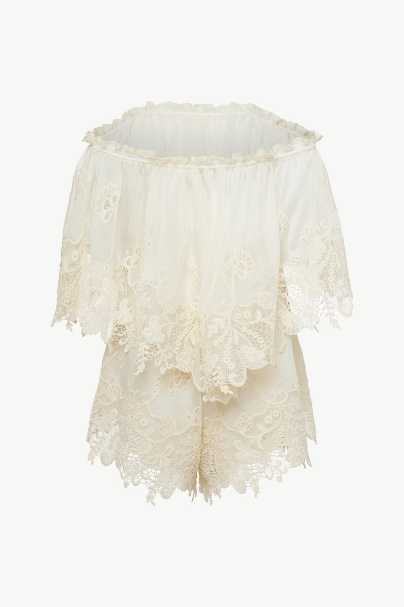 ΟΛΟΣΩΜΟ ΣΟΡΤΣ ΜΕ ΔΑΝΤΕΛΑ OFF-SHOULDER ΟΛΟΣΩΜΟ ΣΟΡΤΣ ΜΕ ΔΑΝΤΕΛΑ OFF-SHOULDER