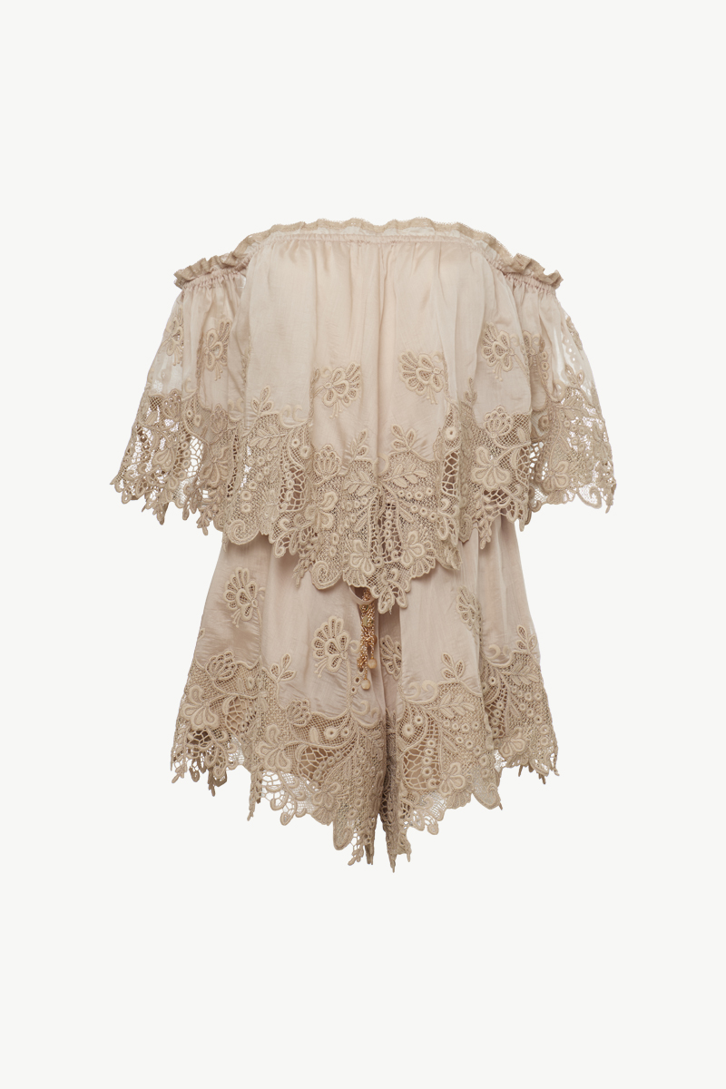 ΟΛΟΣΩΜΟ ΣΟΡΤΣ ΜΕ ΔΑΝΤΕΛΑ OFF-SHOULDER ΟΛΟΣΩΜΟ ΣΟΡΤΣ ΜΕ ΔΑΝΤΕΛΑ OFF-SHOULDER