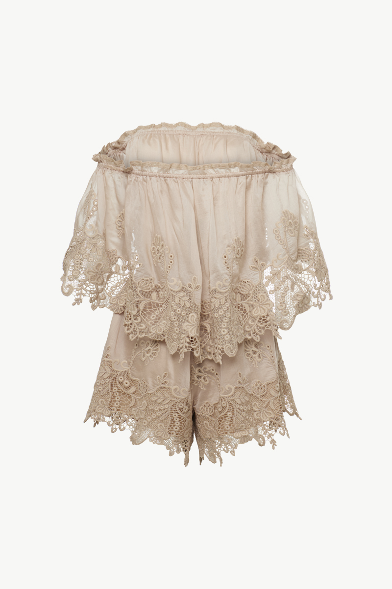 ΟΛΟΣΩΜΟ ΣΟΡΤΣ ΜΕ ΔΑΝΤΕΛΑ OFF-SHOULDER ΟΛΟΣΩΜΟ ΣΟΡΤΣ ΜΕ ΔΑΝΤΕΛΑ OFF-SHOULDER