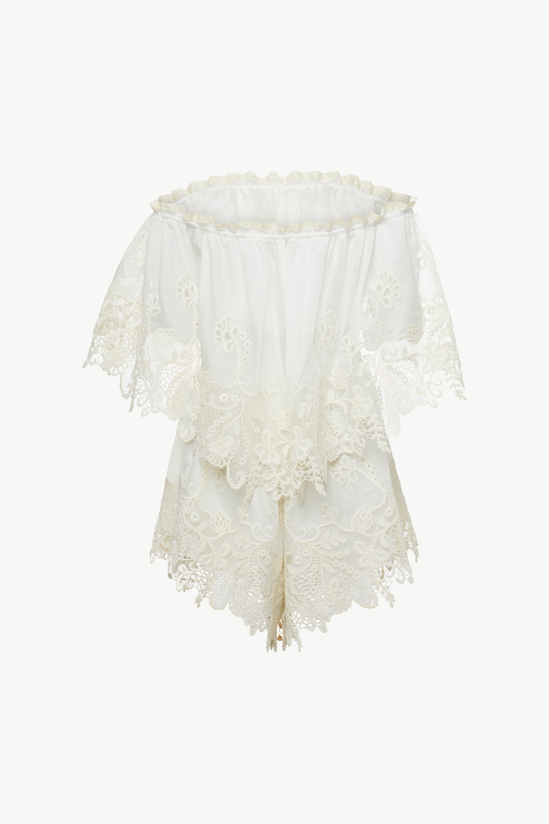 ΟΛΟΣΩΜΟ ΣΟΡΤΣ ΜΕ ΔΑΝΤΕΛΑ OFF-SHOULDER ΟΛΟΣΩΜΟ ΣΟΡΤΣ ΜΕ ΔΑΝΤΕΛΑ OFF-SHOULDER