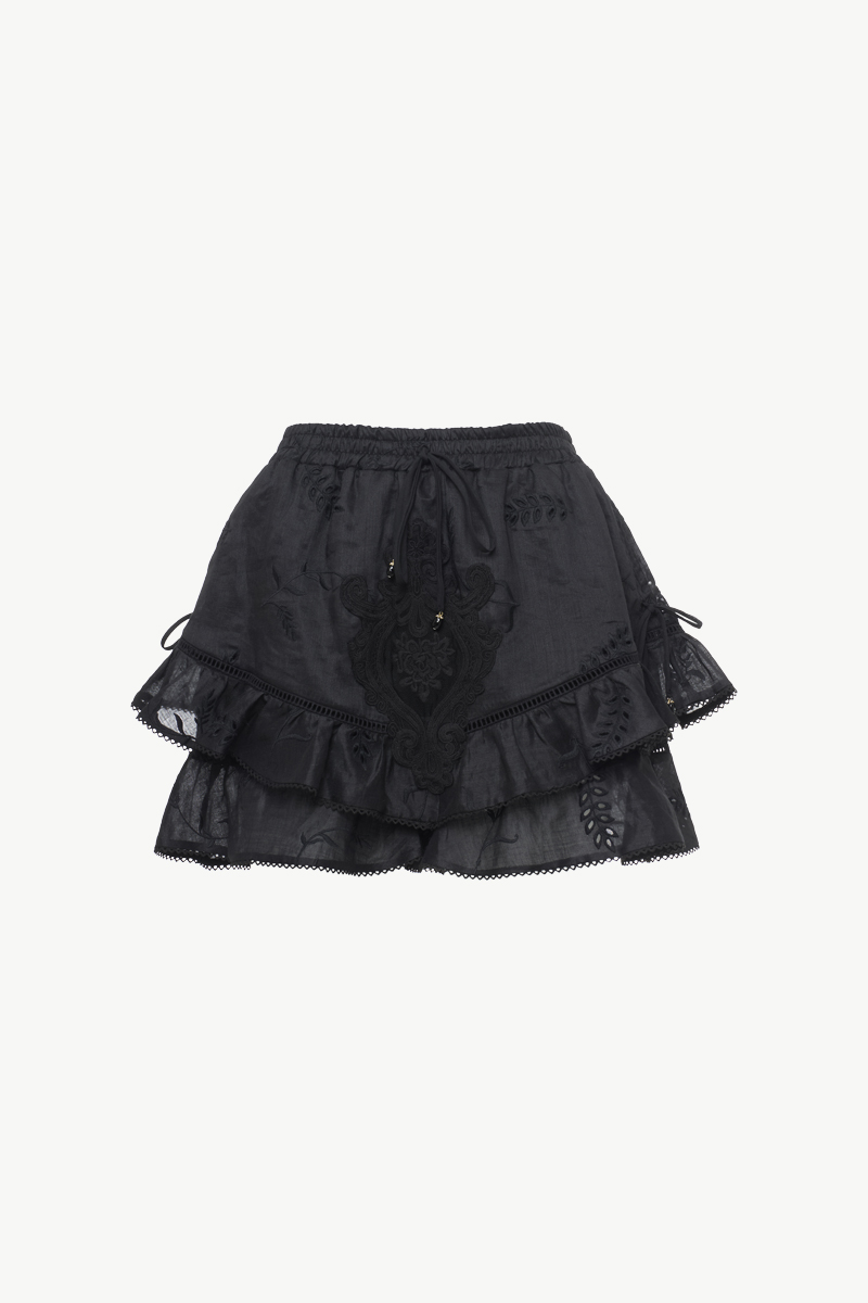 LACE MINI SKIRT WITH RUFFLES