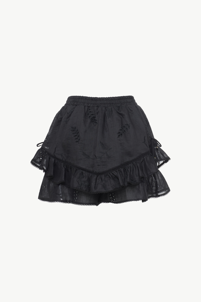 LACE MINI SKIRT WITH RUFFLES