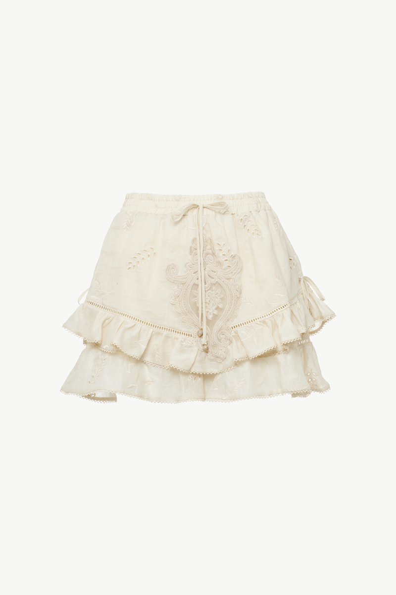 LACE MINI SKIRT WITH RUFFLES