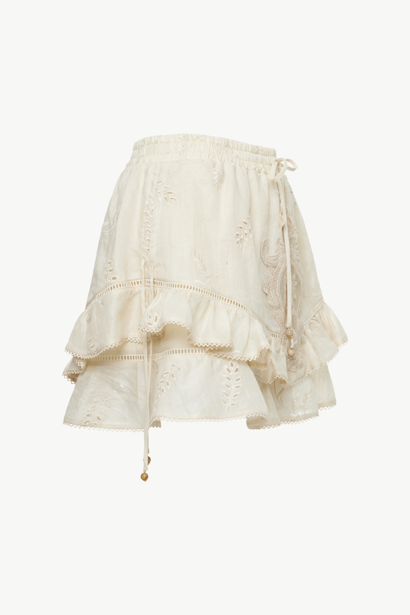 LACE MINI SKIRT WITH RUFFLES