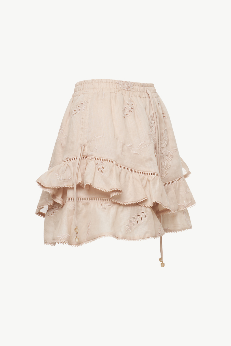 LACE MINI SKIRT WITH RUFFLES